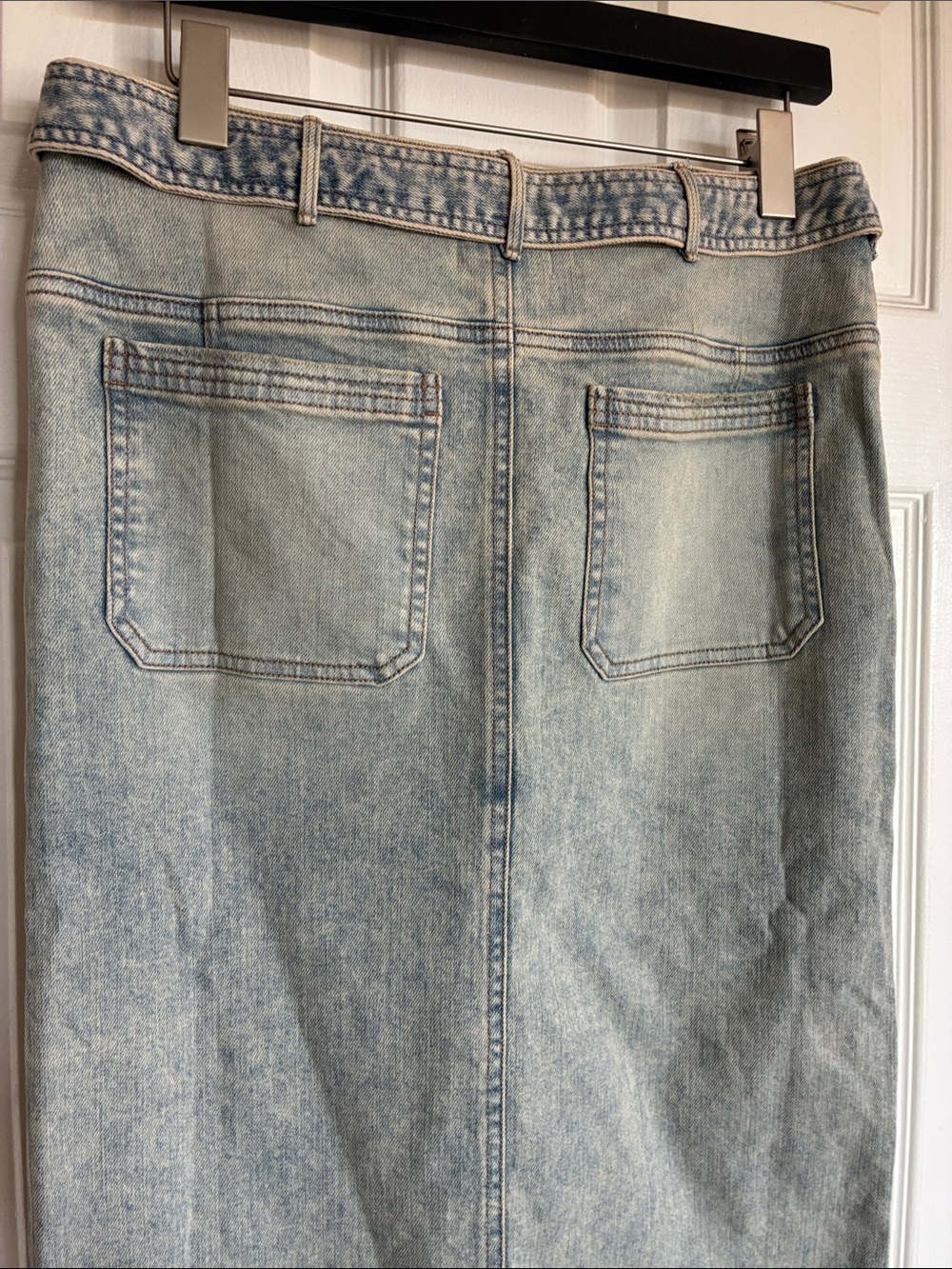 Anthropologie Pilcro Slouchy Denim Column Skirt 2 - Picture 8 of 9